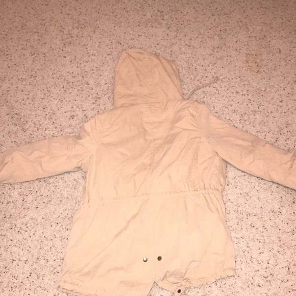 Old navy 2 in 1 jacket. Tan yellow hood pockets zipper Sz L removable - Picture 10 of 13